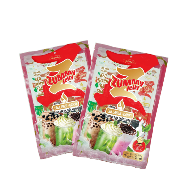 kẹo thạch trà sữa trân châu zummy jelly túi 270gram