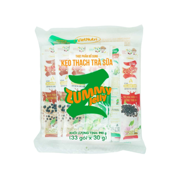 kẹo thạch trà sữa trân châu zummy jelly túi 33 thanh