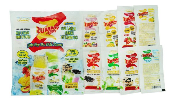 túi 8 gói kẹo thạch zummy jelly ( trái cây & trà sữa )