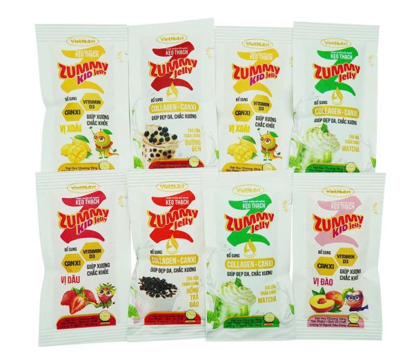 túi 8 gói kẹo thạch zummy jelly ( trái cây & trà sữa )